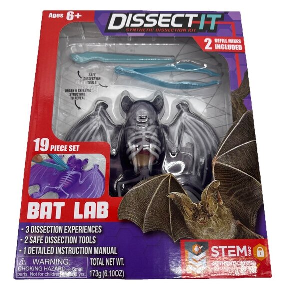 Dissect It Kids Synthetic Dissection Kits Lot of 4 Frog Salamander Piranha Bat - Picture 6 of 6